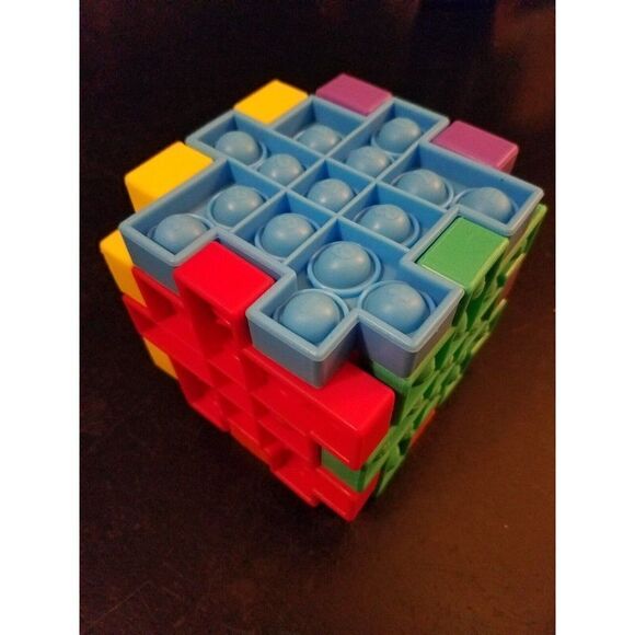 Fidget Toy 6 Pc Square Cube Puzzle Box Bubble Sensory - Picture 1 of 9